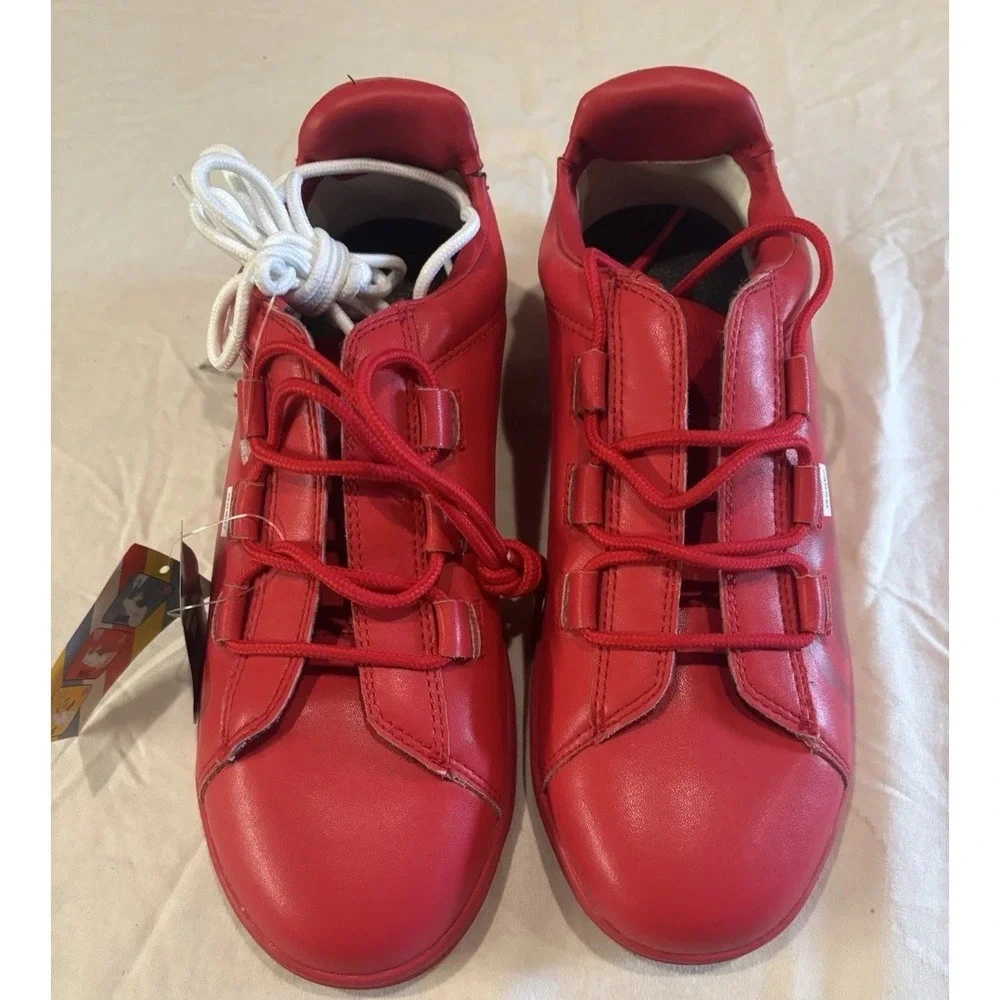 NWT Goats 454W Red Leather Sneakers W/ NatureTex 100% Sustainable W 2 Laces 8.5